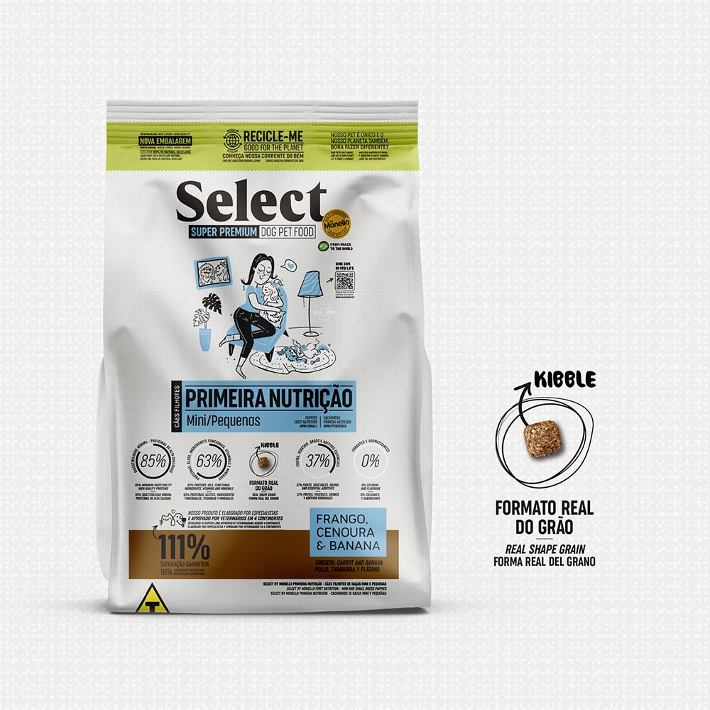 Ração Select Filhotes Raças mini e pequena Primeira Nutrição