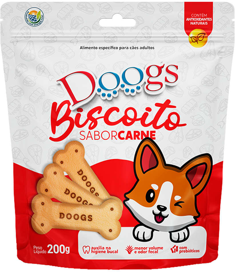 Biscoito Doogs para Cães Sabor Carne